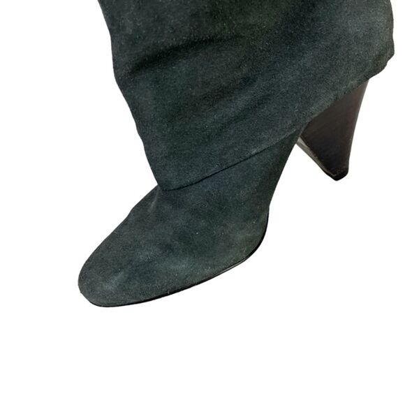 STEVE MADDEN FOLD High Cone Heels Ankle Boots Gray Suede Genuine Leather sz 7 M - Picture 13 of 16